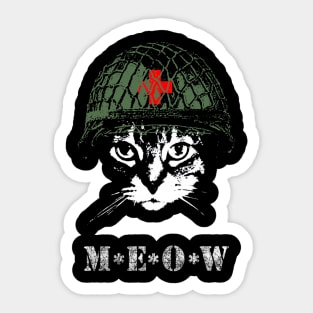 Army Cat Meow Mash Sticker